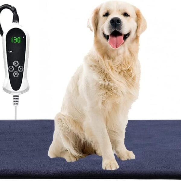 PetHeating Pad for Dogs & Cats with Timer, Temperature Adjustable Electric Heated Cat & Dog Bed, Waterproof Heated Pet Bed Mat