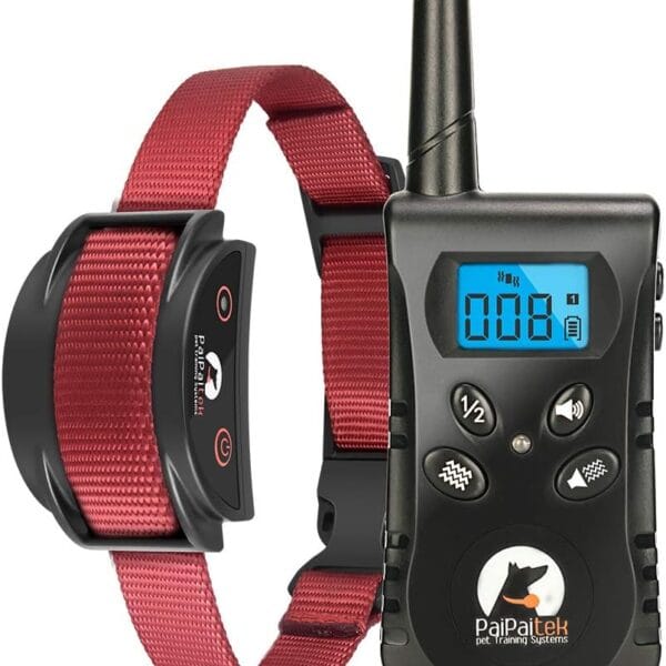 PaiPaitek No Shock Dog Training Collar with Remote, Lightest Vibration Collar for Small Dogs 5-15lbs & Medium Large Dogs, Rechargeable, Waterproof, 1600ft Range, No Prongs