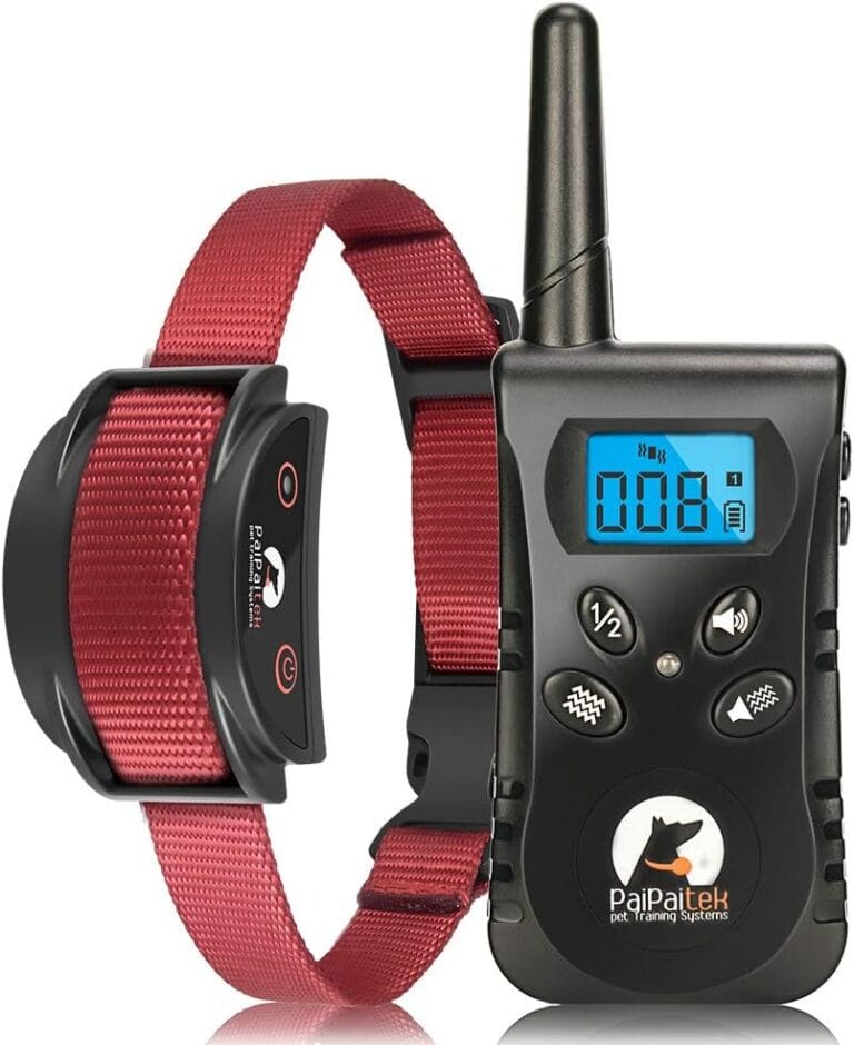 PaiPaitek No Shock Dog Training Collar with Remote, Lightest Vibration Collar for Small Dogs 5-15lbs & Medium Large Dogs, Rechargeable, Waterproof, 1600ft Range, No Prongs