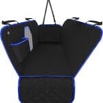 Active Pets Dog Car Seat Cover for Back Seat, Waterproof Pet Protection Hammock, SUV Truck Car Backseat Protector with Safety Features, Blue