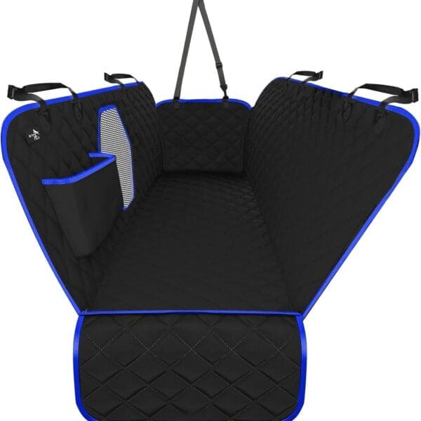 Active Pets Dog Car Seat Cover for Back Seat, Waterproof Pet Protection Hammock, SUV Truck Car Backseat Protector with Safety Features, Blue