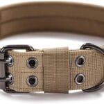 Tactical Dog Collar, Adjustable Military Dog Collar with Metal D Ring and Buckle Heavy Duty Nylon Training Collar for Medium Large XLarge Dogs