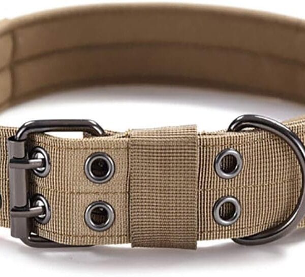 Tactical Dog Collar, Adjustable Military Dog Collar with Metal D Ring and Buckle Heavy Duty Nylon Training Collar for Medium Large XLarge Dogs