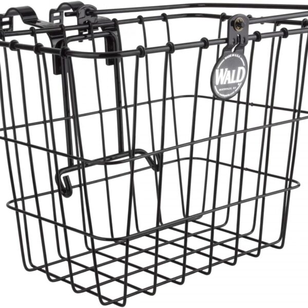 Wald 3114 Compact Front Quick Release Bicycle Basket with Bolt on Clamp (11.75 x 8 x 9, Black)