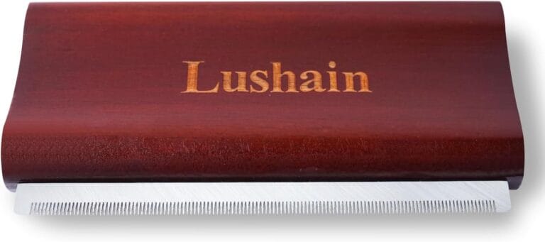 Deshedding Brush for Dogs & Cats | Pet Grooming Tool | Removes Loose Fur, Dirt & Hair | Small, Medium & Large Pets |Ergonomic Handle| Cat Brush | Dog Brush (Brown, 5 inch)