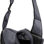 Kucehiup Pet Sling Carrier for Small Dogs Cats Breathable Mesh Travelling Hands-Free Puppy Backpack(Fits Approximately 3 lbs to 6 lb Pets)(Black)