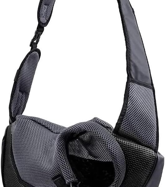 Kucehiup Pet Sling Carrier for Small Dogs Cats Breathable Mesh Travelling Hands-Free Puppy Backpack(Fits Approximately 3 lbs to 6 lb Pets)(Black)