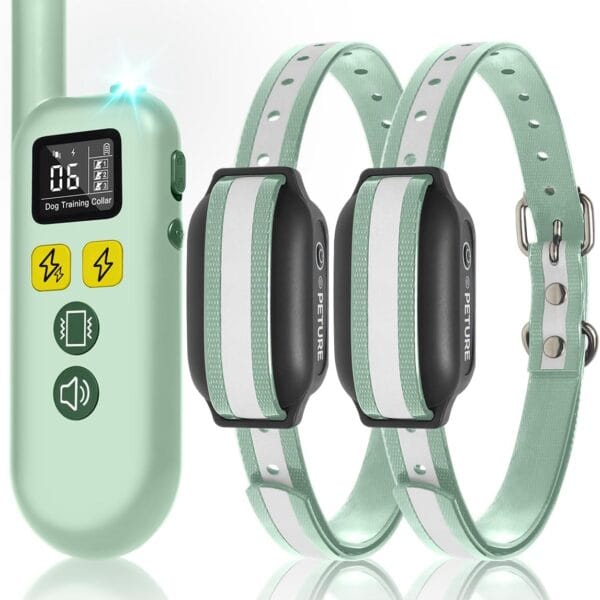 Dog Shock Collar with Remote, 3300Ft 4 in 1 Dog Training Collar with Beep, Vibration, Shock & Double Shock, IPX7 Waterproof Training Collars for All 7-120lbs Medium Large Dogs (2 Pack)