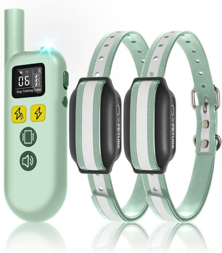 Dog Shock Collar with Remote, 3300Ft 4 in 1 Dog Training Collar with Beep, Vibration, Shock & Double Shock, IPX7 Waterproof Training Collars for All 7-120lbs Medium Large Dogs (2 Pack)