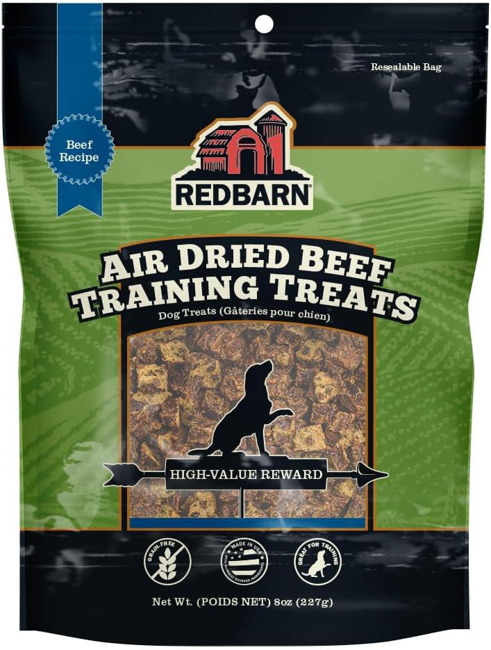 Redbarn Pet Products All-Natural Air Dried Beef Training Treats for Puppies & Dogs Grain-Free Single Protein Rewards Made in USA for Small, Medium, & Large Breeds - 8 oz Resealable Bag Redbarn Pet Products All-Natural Air Dried Beef Training Treats for Puppies & Dogs Grain-Free Single Protein Rewards Made in USA for Small, Medium, & Large Breeds - 8 oz Resealable Bag