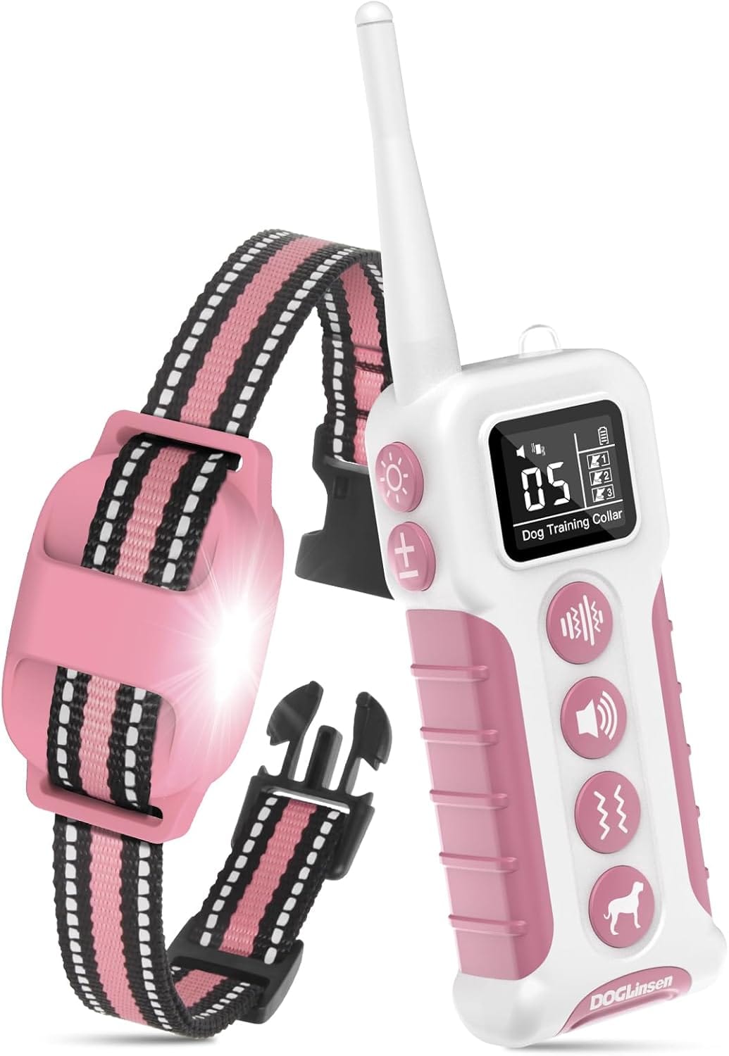 No Shock Dog Training Collar, Vibrating Dog Collar with Remote 3300ft, Beep and Vibration Collar for Dogs 10-110lbs | Vibrate Only, No Prongs | Painless&Humane to Stop Bad Behaviors (Pink) No Shock Dog Training Collar, Vibrating Dog Collar with Remote 3300ft, Beep and Vibration Collar for Dogs 10-110lbs | Vibrate Only, No Prongs | Painless&Humane to Stop Bad Behaviors (Pink)