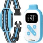 2-in-1 Bark and Shock Collar for Dogs, Smart Anti Barking Dog Training Collar with 5 Adjustable Sensitivity, Automatic Bark Collar with Remote, Vibration, Beep, Shock and Automatic (Blue)