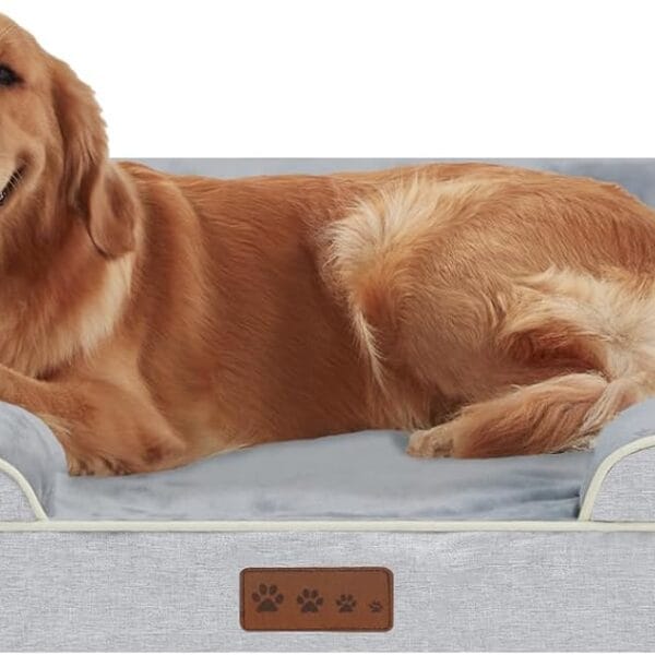 Orthopedic Dog Bed XLarge Sized Dogs- Waterproof Memory Foam 44x32 Inch Pet Couch Bed with Removable Washable Cover & Non-Slip Bottom, Giant Dog Sofa Beds (XL, Grey)
