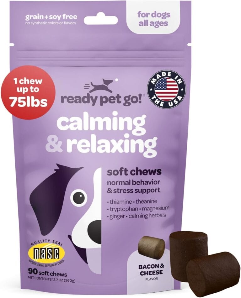Calming Chews for Dogs | Herbal Dog Calming Chews for Anxiety from Normal and Occasional Stressors Including Separation Storms Grooming & Travel | NASC Certified & Made in The USA | 90 Count