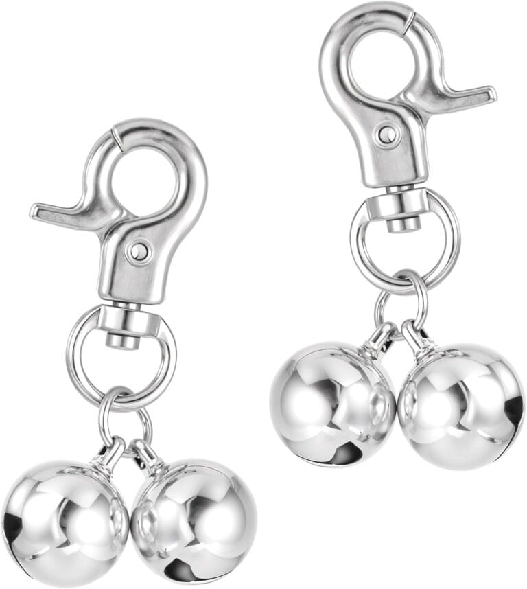 Bremorou Bell For Dog Collar 2 Pack Silver Cat Collar Bell With Snap Clips Stainless Steel Bell Necklace For Dogs & Cat Pet Pendant Collar Charm Training Collar Charm For Dogs And CatsSilver