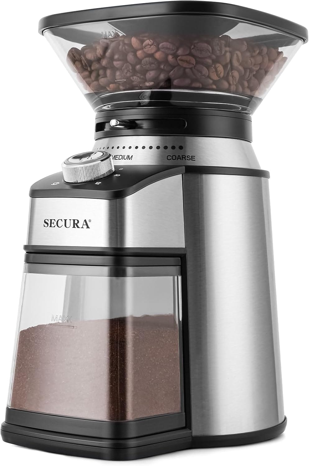 Secura Electric Conical Burr Coffee Grinder With 17 Grind Settings From French to Espresso, Black Secura Electric Conical Burr Coffee Grinder With 17 Grind Settings From French to Espresso, Black