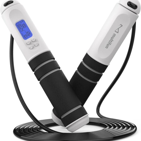 multifun Jump Rope, Adjustable Digital Jump Rope with Calorie Counter, Ball Bearings & Alarm  Ideal for Fitness, CrossFit, Boxing, MMA, Gym  Multifunctional Speed Skipping Rope