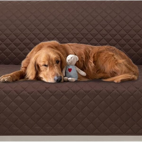 Reversible Couch Cover for 3 Cushion Couch Sofa Cover Washable for Pet Friendly with Elastic Straps Water Repellent(Sofa, Chocolate/Beige)