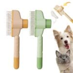 TemApex 2PCS Pet Comb for Dogs & Cats with Long & Short Stainless Steel Metal Teeth for Shedding and Tangles, Self-Cleaning Pet Comb for Dogs and Cats, Comfort and safety