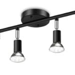 Ascher 6-Light LED Track Lighting Kit, Flexibly Rotatable Light Heads, 6 Way Ceiling Spotlight Black Finish, Including 6 GU10 LED Bulbs (4W 400LM Daylight White 5000K)