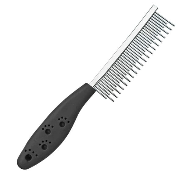 Dog or Cat Comb Grooming with Short and Long Teeth Dematting Knots Tangles Remover Combs Detangler Tool Suitable for Dogs Cats Poodle HorseStainless Steel Pin (Black)