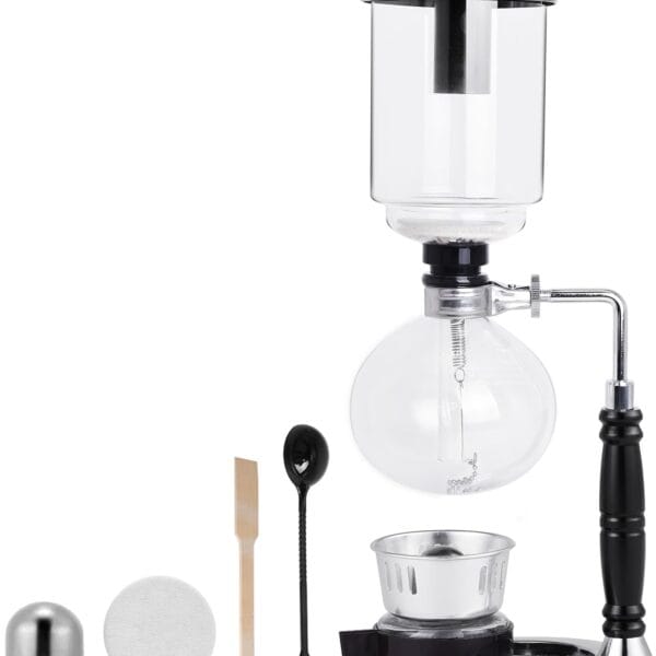 YUCHENGTECH Siphon Syphon Coffee Maker Tabletop Glass Siphon Pot Glass Technica Siphon Vacuum Coffee Maker(5 Cups(600ml))