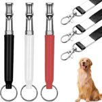 3 Pack Dog Whistle to Stop Barking Neighbors Dogs, Adjustable Silent Dogs Whistle, Training Whistles with Lanyard, Recall Training Whistles to Stop Barking Neighbors Dog(Black, White, Red)