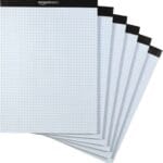 Amazon Basics Quad Ruled Graph Paper Pad, 600 Sheets, 6 pack of 100 Sheets, White, Letter Size 8.5 x 11-inch