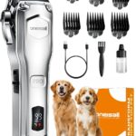 oneisall Dog Clippers for Grooming Thick Hair,Low Noise Dogs Grooming Kit with Detachable Stainless Steel Blade,Dog Shaver for Thick/Matted/Knotted/Fine/Wave/Curly Hair,PC18