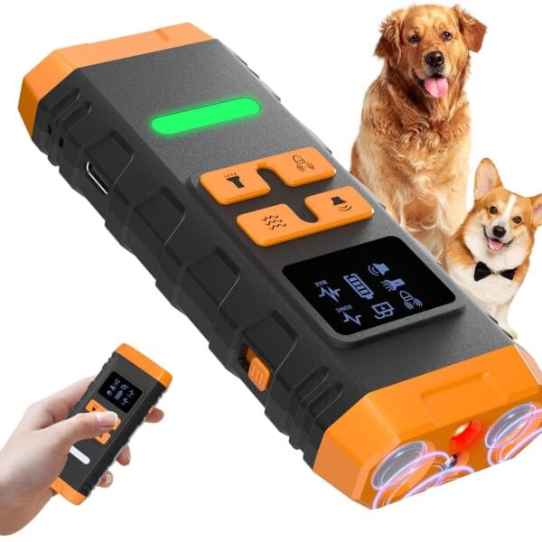 Dog Bark Deterrent Device,2X Ultrasonic Anti Barking Device for Dogs, 50 FT Range No More Indoors Outdoors Behavior Correct Safe & Humane Rechargeable Barkshield for Dogs