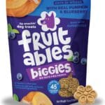 Fruitables Biggies Dog Biscuits, Healthy Treats for Dogs, Doggie Biscuits, Crunchy Pumpkin Treats, Made Without Wheat, Corn and Soy, Made in The USA, Pumpkin and Blueberry Flavor, 16oz
