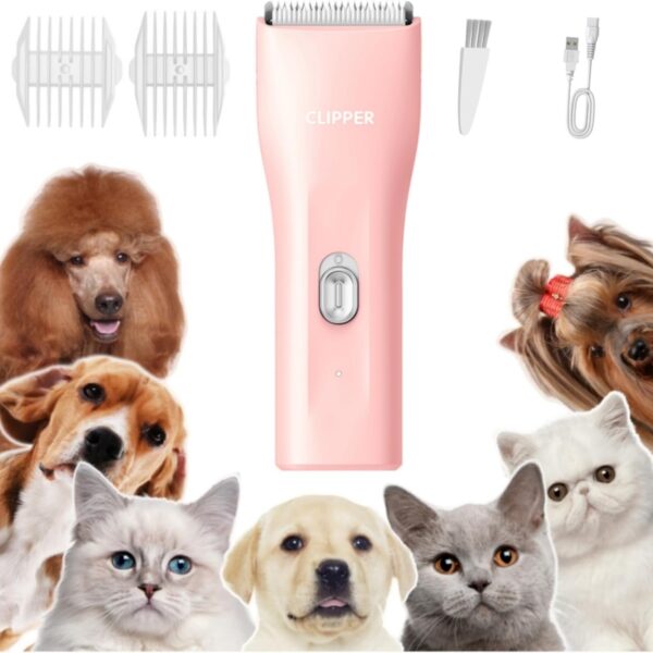 Dog Clippers,Quiet Washable USB Rechargeable Cordless Dog Grooming Kit,Electric Pets Hair Trimmers Shaver Shears for Dogs and Cats