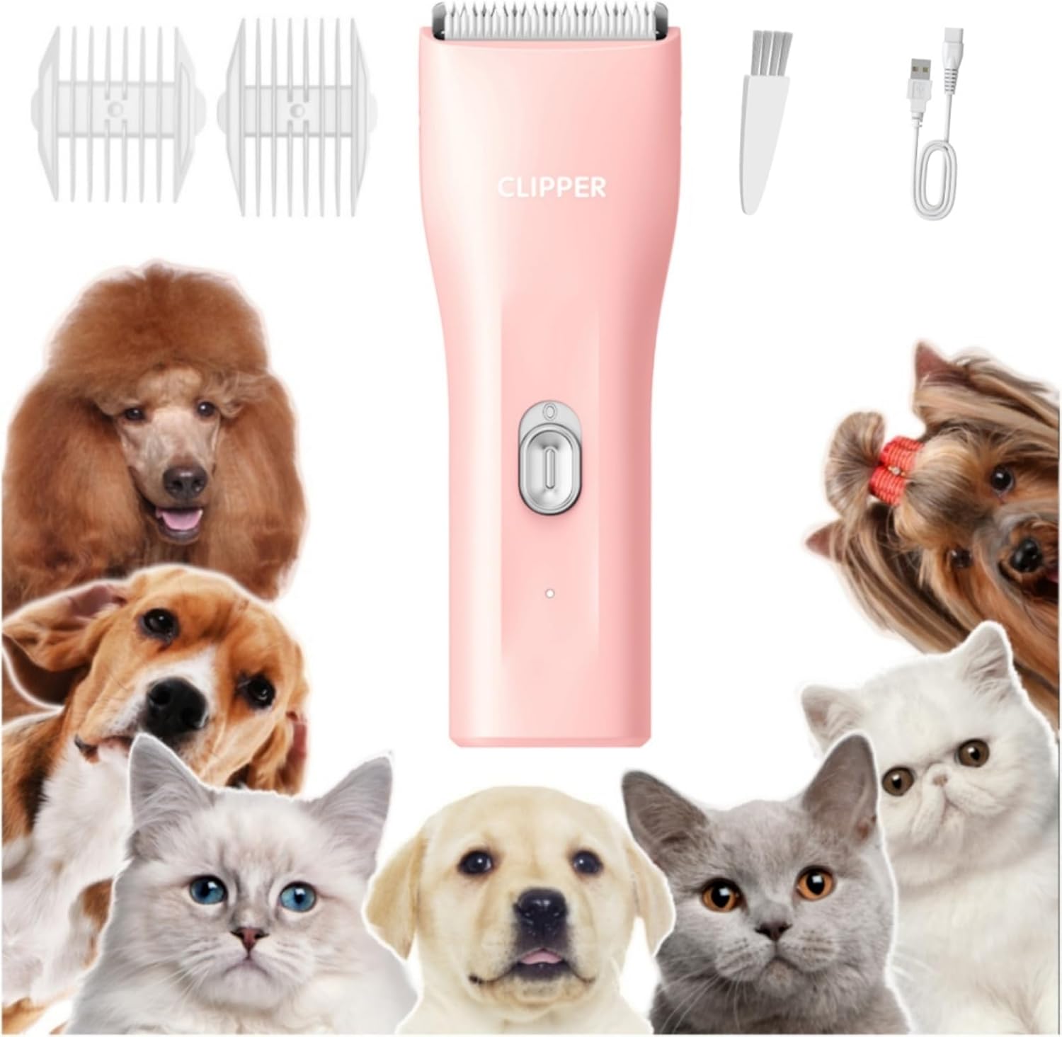 Dog Clippers,Quiet Washable USB Rechargeable Cordless Dog Grooming Kit,Electric Pets Hair Trimmers Shaver Shears for Dogs and Cats Dog Clippers,Quiet Washable USB Rechargeable Cordless Dog Grooming Kit,Electric Pets Hair Trimmers Shaver Shears for Dogs and Cats