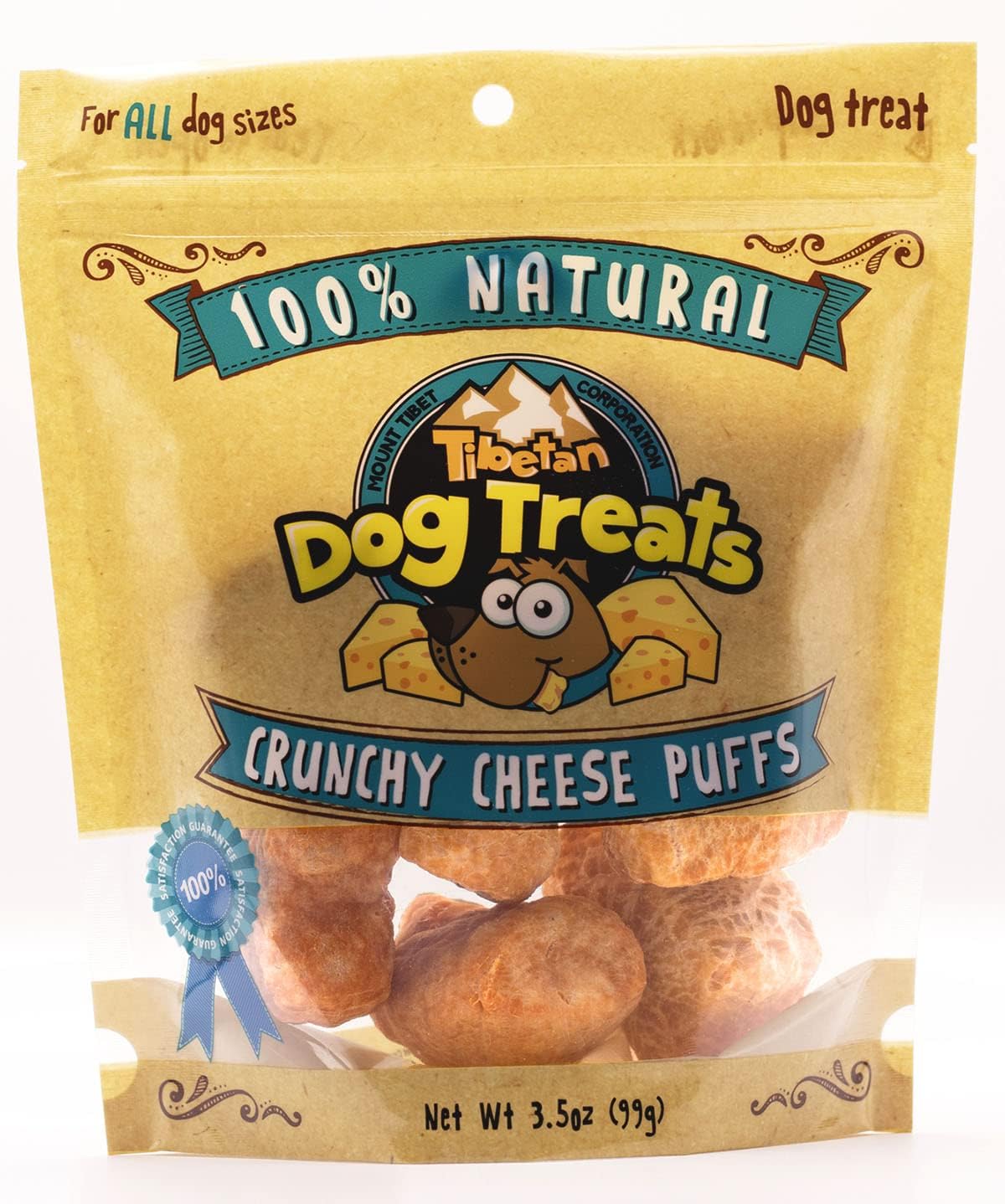 Tibetan Crunchy Cheese Puffs - Yak Dog Chew Puffs - All Natural - Healthy Reward and Training Treats for Dogs, (3.5oz Bag) Tibetan Crunchy Cheese Puffs - Yak Dog Chew Puffs - All Natural - Healthy Reward and Training Treats for Dogs, (3.5oz Bag)