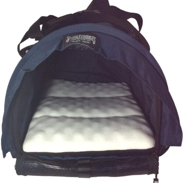 SturdiBag Large Pet Travel Carrier: Flexible Height for Cat and Dog Soft Sided with Safety Clips and Seatbelt Straps | Navy, 18" x 12" x 12" (PN: SB2-PRO-N)