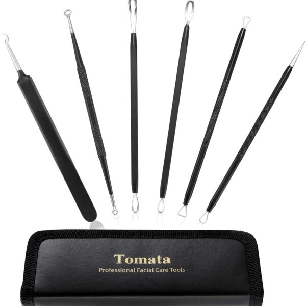 Blackhead Remover Pimple Popper Tool Kit - (6 Piece Kit) - Professional Stainless Pimples Comedone Extractor Removal Tool