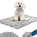 KROSER Fancy Crate Pad Bed Mat Reversible (Cool & Warm), Machine Washable, for Small to XXX-Large Dogs, Grey, Navy, Star Pattern