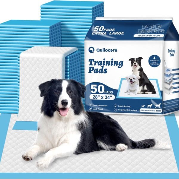 50 Count 28 x 34 XL Disposable Dog Pee Pads, Super Absorbent Leakproof Quick Drying Puppy Pee Pads for Dogs, Extra Large Disposable Dog Training Pads