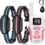 2-in-1 Bark Collar & Shock Collar for Dogs, 3300Ft Dog Training Collar with Remote 2 Pack - Anti Bark/Beep/Vibration/Shock 4 Modes, IP67 Smart Dog E Collar with 5 Adjustable Sensitivity for All Breeds