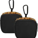 2Pcs Waterproof Dog Treat Pouch, Small Pocket Sized Pet Training Pouch, Dog Walking Bag Holder with Carabiner, for Puppy Travel or Outdoor Use, Black