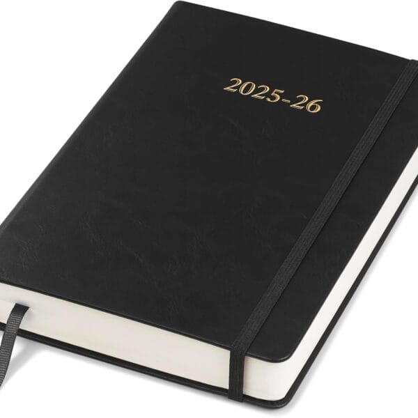 Wykeham's Executive 2025-26 Daily Journal Planner  Customization Available  Mid-Year Academic Diary (Black, 8.5"5.5")