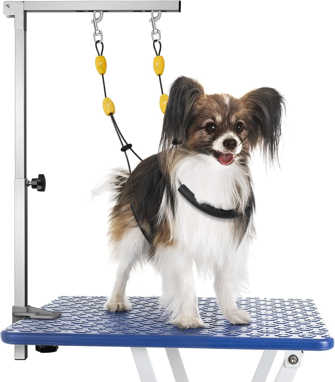 Petbobi Dog Grooming Arm with Clamp and Dual No Sit Haunch Holders, Height Adjustable 18 to 32 inches, Strong Stainless Steel Foldable Pet Grooming Table Arm Overhead for Small Pets Petbobi Dog Grooming Arm with Clamp and Dual No Sit Haunch Holders, Height Adjustable 18 to 32 inches, Strong Stainless Steel Foldable Pet Grooming Table Arm Overhead for Small Pets