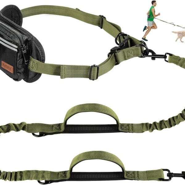 Kytely Hands Free Dog Leash Military Green