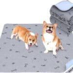 Washable Pee Pads for Dogs, 2Pack Reusable Puppy Pads, Absorbent Whelping Pads with Bone Print, Non-Slip Waterproof Pet Training Pads for Couch, Crate, Potty Training 18x24