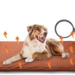 TURBRO 35x24 Large Pet Heating Pad, Electric Heated Dog Bed for Large Breeds, Air Valve Design, Anti-Bite Cord, Ultra-Soft and Anti-Slip Cover, Outdoor and Indoor Use, UL Test Passed, Brown