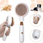 2 in 1 Pet Brush and Nail Grinder, Rechargeable Self-Cleaning Slicker Cat Brush for Shedding and Grooming, Pet Paws Nail Trimmers for Small & Medium Dogs