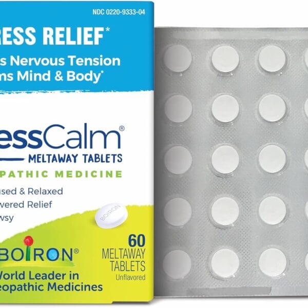 Boiron StressCalm Tablets for Relief of Stress, Anxiousness, Nervousness, Irritability, and Fatigue - 60 Count