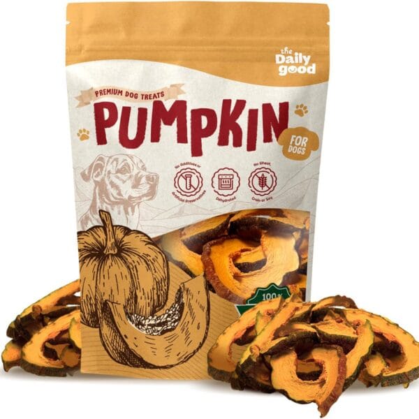 Pumpkin Chips for Dogs  100% Natural Single Ingredient Dog Treats  Crunchy & Crispy  Easy to Digest, Hypoallergenic, Grain-Free  Healthy Snack for All Breeds  6 oz