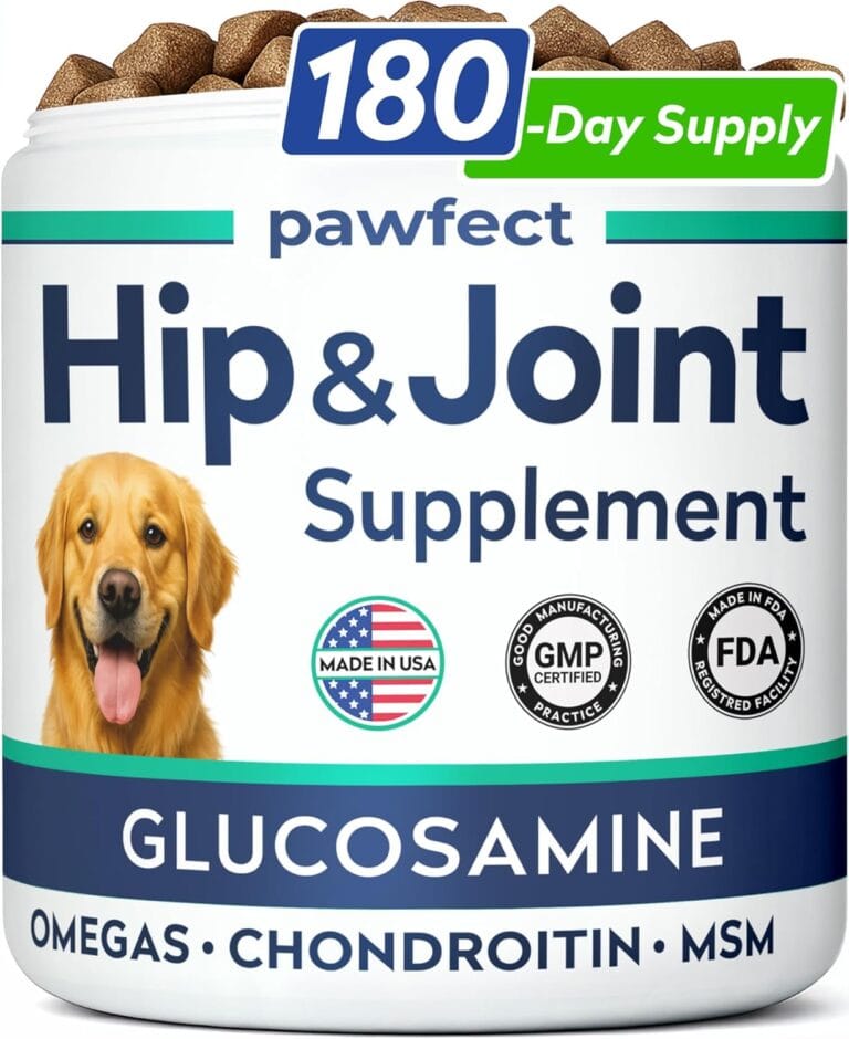 PAWFECTCHEW Advanced Hip & Joint Glucosamine Supplement for Dogs - Treats for Picky Eaters w/Chondroitin, MSM, Omega-3 - Joint Pain Relief - Chicken Liver - 180 Ct - Made in USA