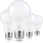 A19 LED Light Bulbs Dimmable, 60W Equivalent, 5000K Daylight White, E26 Standard Medium Base, 900 Lumen, 9W Bright Lighting Bulb, 4-Pack
